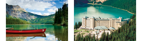Left: Emerald Lake, Right: Fairmont Lake Louise
