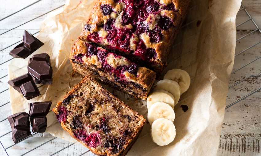 Chocolate Banana Raspbery Loaf