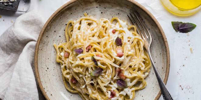 Creamy Ham & Mustard Fettuccine