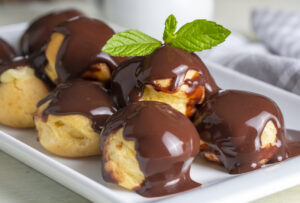 Delicious Profiteroles with Chocolate Glaze
