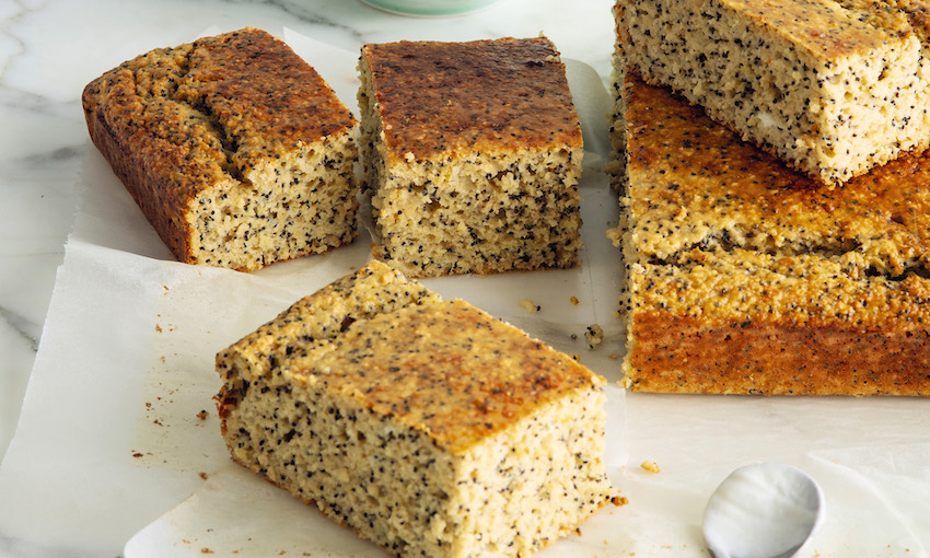 High-protein lemon poppyseed slice