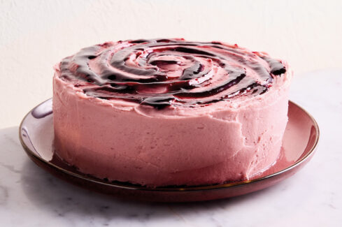 Lemon Sponge with Blackberry Jam