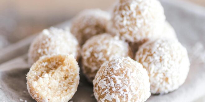 Lime & coconut cheesecake bliss balls