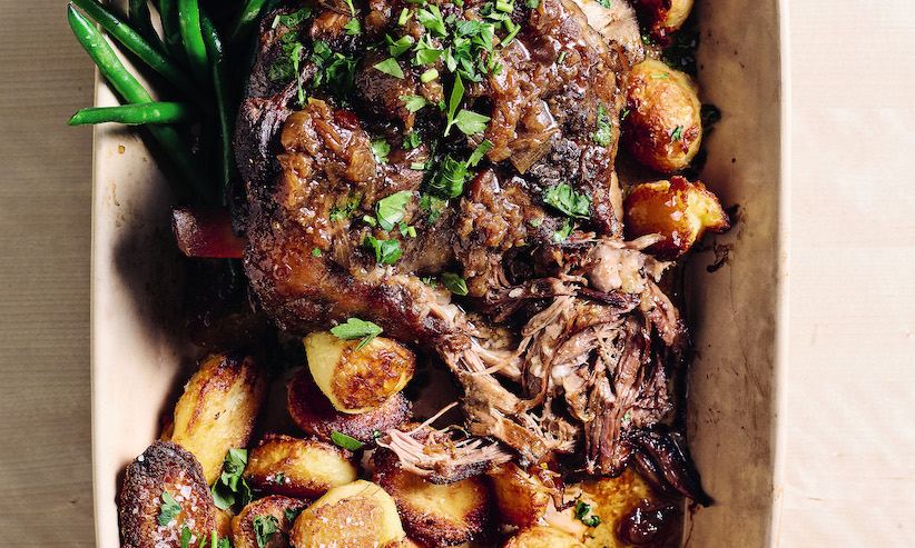 Middle Eastern slow-cooked lamb shoulder