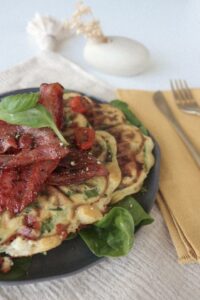 Spinach, Feta and Bacon Waffle