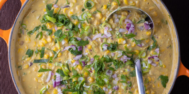 Thick and Creamy Corn Chowder with a hint of Thai