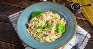 White Wine & Mustard Ham Fettuccine