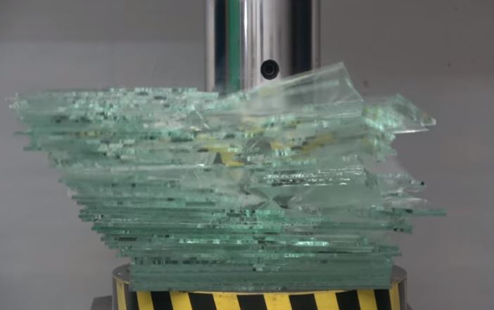 video hydraulic press vs glass